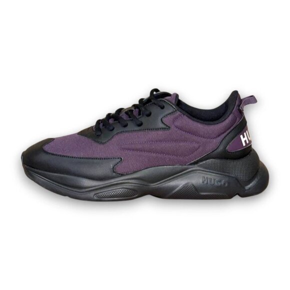 HUGO Leon Runn Men's Black/Purple Textile Sneakers US 9 (UK 8 EU 42) MSRP $140 - Picture 2 of 4